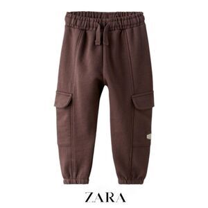 ZARA Kids | Dark Brown | PLUSH CARGO TROUSERS